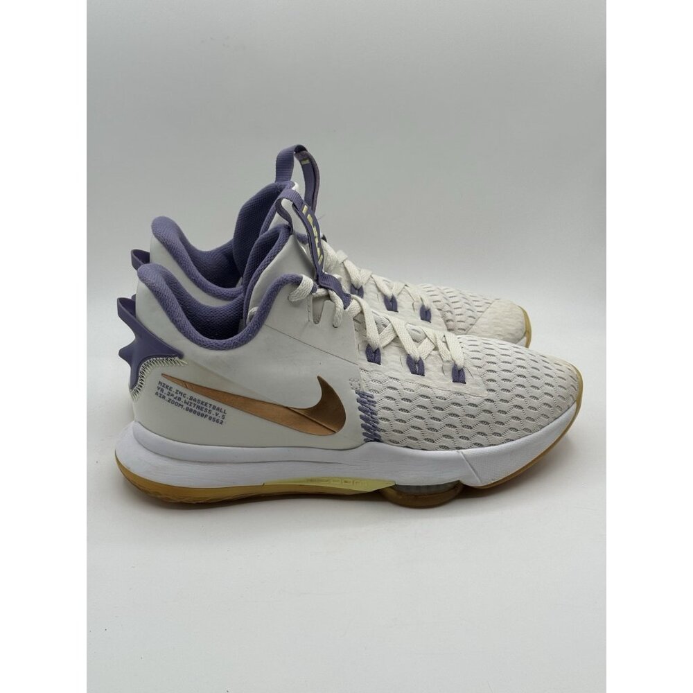Nike LeBron Witness 5 Summit White Metallic Bronze Sneakers CQ9380-120 Size 10.5